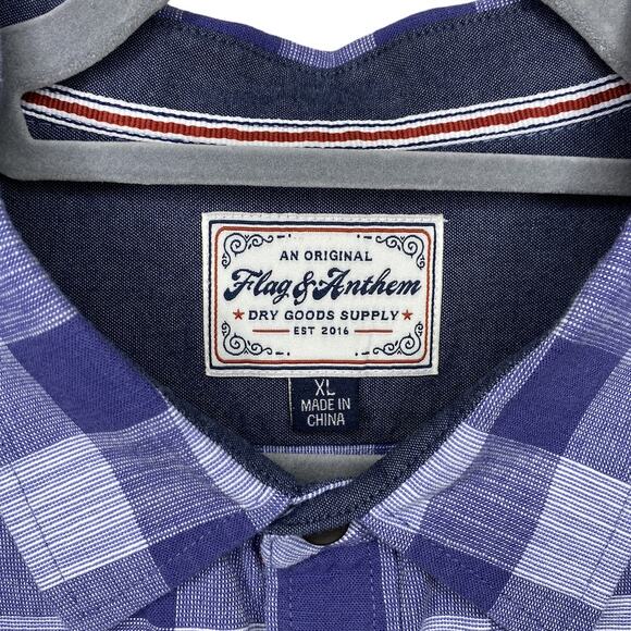 Flag & Anthem Men's Long Sleeve Plaid Button Up Shirt Size XL 100% Cotton - Picture 3 of 7